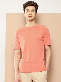 Alcis - Men Orange Solid Polyester Raglan T-Shirt