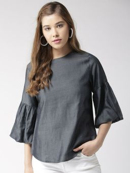 Twenty Dresses by Nykaa Fashion - Charcoal I Gotta Classic Feel Top