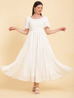 Noun - Quinn White Flared Dress