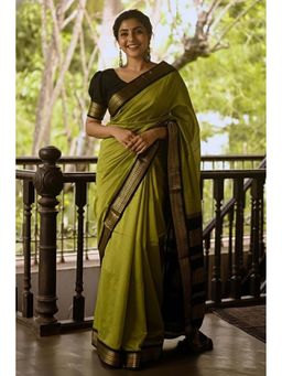 Anjaneya Sarees - Green Designer Banarasi Silk Kanjivaram Saree with Unstitched Blouse