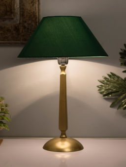 Homesake - Cubist Gold Table Lamp With Green Shade