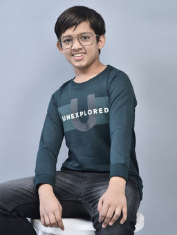 CRIMSOUNE CLUB - Boys Green Printed Sweatshirt