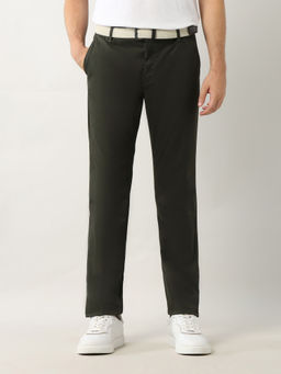 Arrow Sports - Mens Mid Rise Solid Regular Fit Trouser