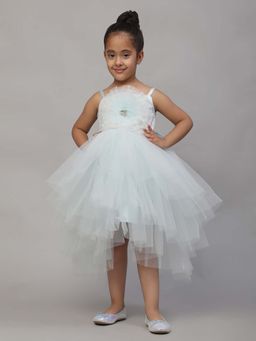 Toy Balloon Kids - Girls Blue Self Design Dress