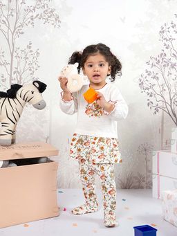THE BABY TRUNK - Girls Multi-Color Floral Co-ord (Set of 2)
