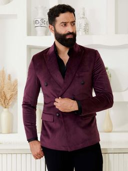 MR BUTTON - Purple Tailored Fit Double Breasted Blazer