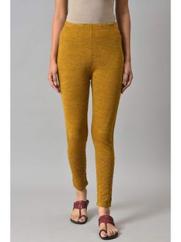 Elleven - Yellow Knitted Solid Winter Leggings