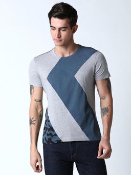 Huetrap - Mens Grey Melange Short Sleeve T-Shirt