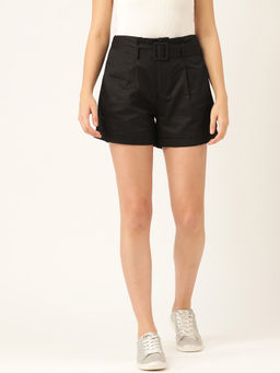 Twenty Dresses by Nykaa Fashion - Black Buckle Me Up Shorts