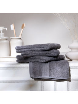 Feather & Spun - Grey Organic Cotton - Face Towel (Pack of 4) (M)