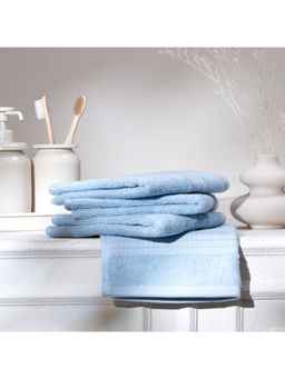 Feather & Spun - Blue Organic Cotton - Face Towel (Pack of 4) (M)
