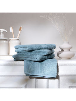 Feather & Spun - Blue Organic Cotton - Face Towel (Pack of 4) (M)