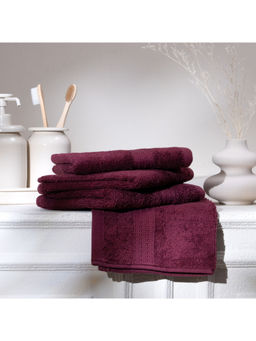 Feather & Spun - Wine Organic Cotton - Face Towel (Pack of 4) (M)