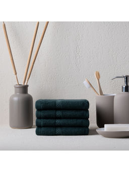 Feather & Spun - Green Bamboo Cotton - Face Towel (Pack of 4) (M)