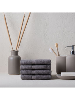 Feather & Spun - Grey Bamboo Cotton - Face Towel (Pack of 4) (M)