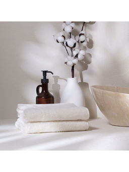 Feather & Spun - Cream Organic Cotton - Hand Towel (Pack of 2) (M)