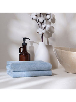 Feather & Spun - Blue Organic Cotton - Hand Towel (Pack of 2) (M)