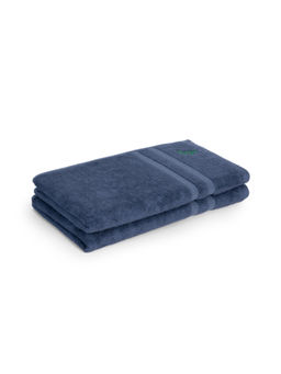 Feather & Spun - Navy Blue Bamboo Cotton - Hand Towel (Pack of 2) (M)
