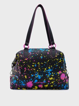 Caprese - Black Abstract Handbag Cum Backpack