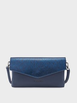 Caprese - Blue Solid Clutch with Detachable Strap