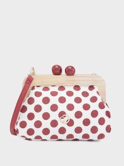 Caprese - Red Polka Dots Clutch with Detachable Strap
