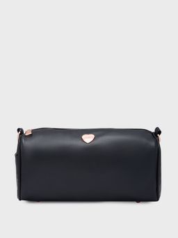 Caprese - Black Solid Sling Bag with Detachbale Strap