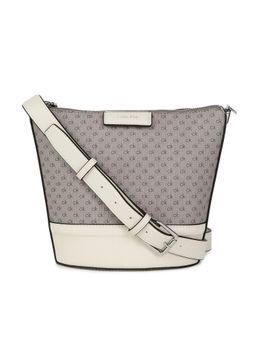 Calvin Klein - White Solid Sling Bag with Detachbale Strap