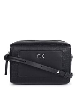Calvin Klein - Black Solid Sling Bag with Detachbale Strap