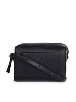 Calvin Klein - Black Solid Sling Bag with Detachbale Strap
