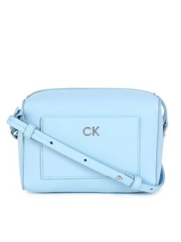 Calvin Klein - Blue Solid Sling Bag with Detachbale Strap