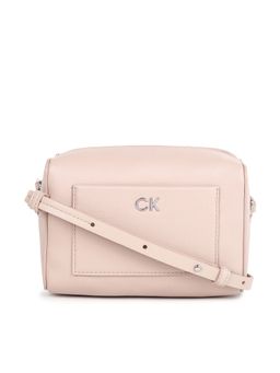 Calvin Klein - Pink Solid Sling Bag with Detachbale Strap