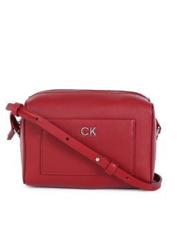 Calvin Klein - Red Solid Sling Bag with Detachbale Strap