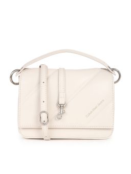 Calvin Klein - Beige Solid Sling Bag with Detachbale Strap