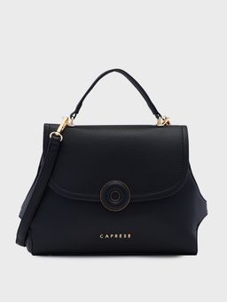 Caprese - Black Solid Sling Bag with Detachbale Strap