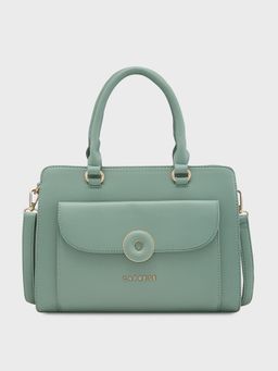Caprese - Green Solid Handheld Bag with Detachable Strap