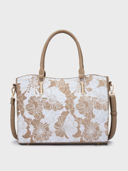 Caprese - Beige Printed Handheld Bag with Detachable Strap