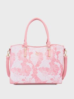 Caprese - Pink Printed Handheld Bag with Detachable Strap