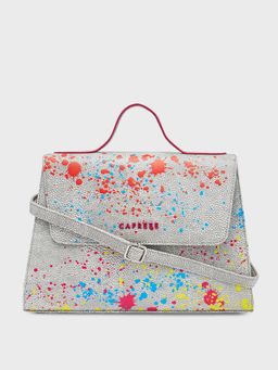 Caprese - Beige Abstract Sling Bag with Detachbale Strap