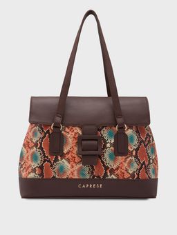 Caprese - Brown Animal Print Hand Bag