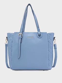 Caprese - Blue Textured Hand Bag with Detachable Strap (Set of 2)