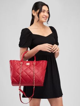 Caprese - Red Textured Hand Bag