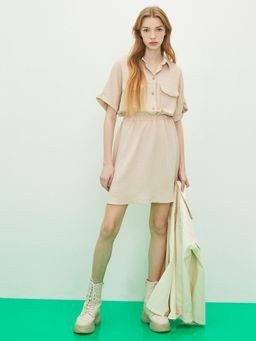 LC WAIKIKI - X-side Woven Dress Off White