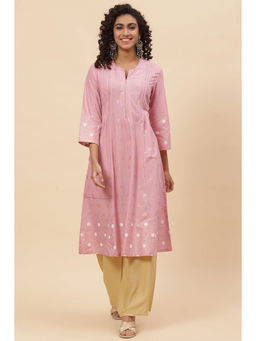 Biba - Pink Flared Kurta