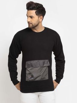 Club York - Men Black Solid Sweatshirt