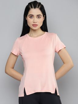 Fitkin - Womens Pink Side Mesh Panel T-shirt