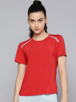 Fitkin - Womens Red Short Sleeves T-shirt With Back Design