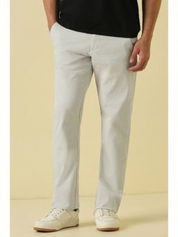 Allen Solly - Men Grey Solid Casual Trouser