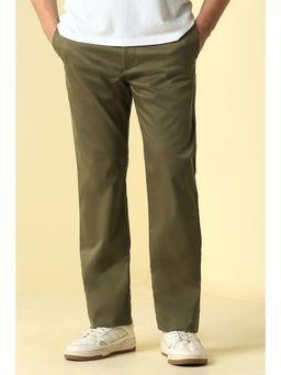 Allen Solly - Men Olive Solid Casual Trouser
