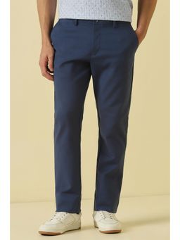 Allen Solly - Men Navy Blue Solid Casual Trouser