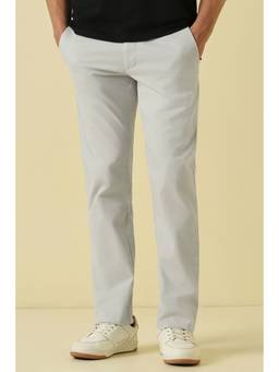 Allen Solly - Men Grey Solid Casual Trouser